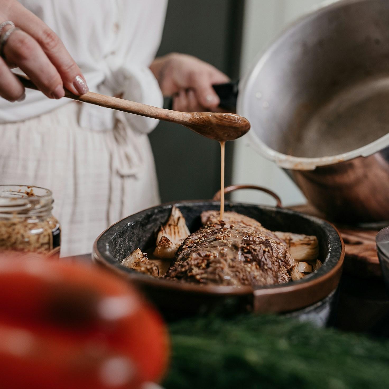 Freshly baked homemade cake in a kitchen setting